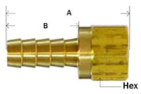 Brass Dual 45-37 Degree Flare Swivel Diagram